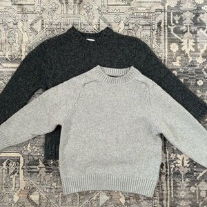 Zara Kids Charcoal and Light Gray Wool Sweater Bundle